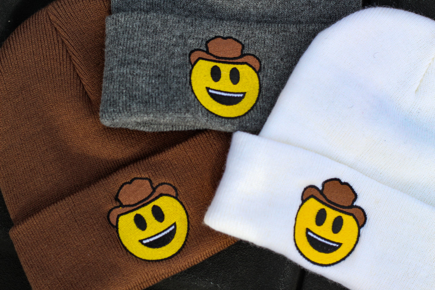 Cowboy Hat Emoji Beanie - Unisex Headwear