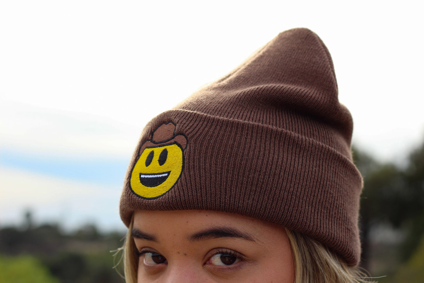 Cowboy Hat Emoji Beanie - Unisex Headwear