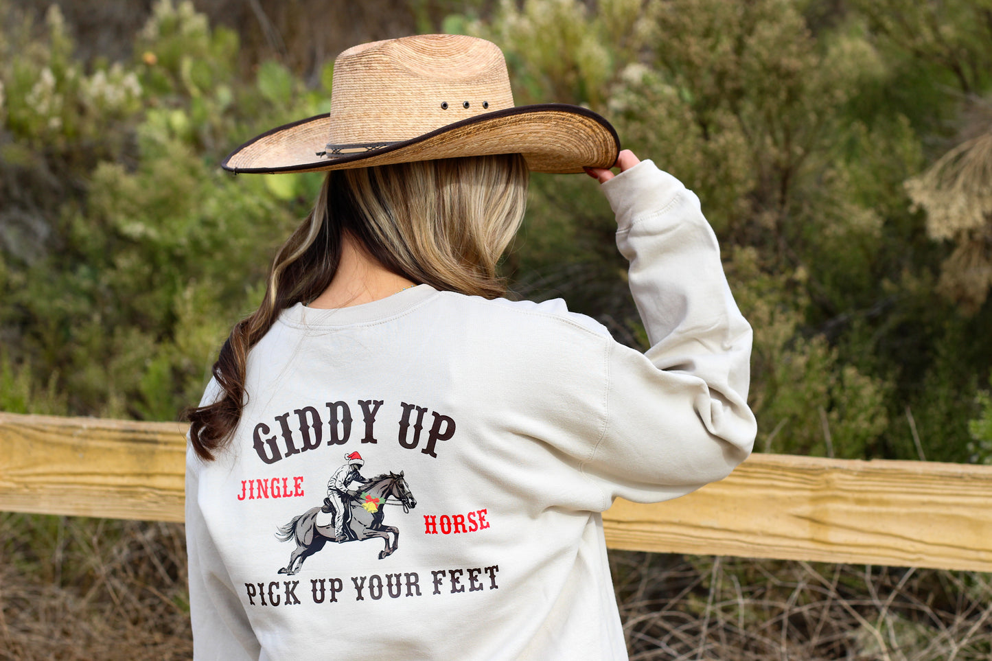 Giddy Up Jingle Horse - Unisex Crewneck Sweatshirt