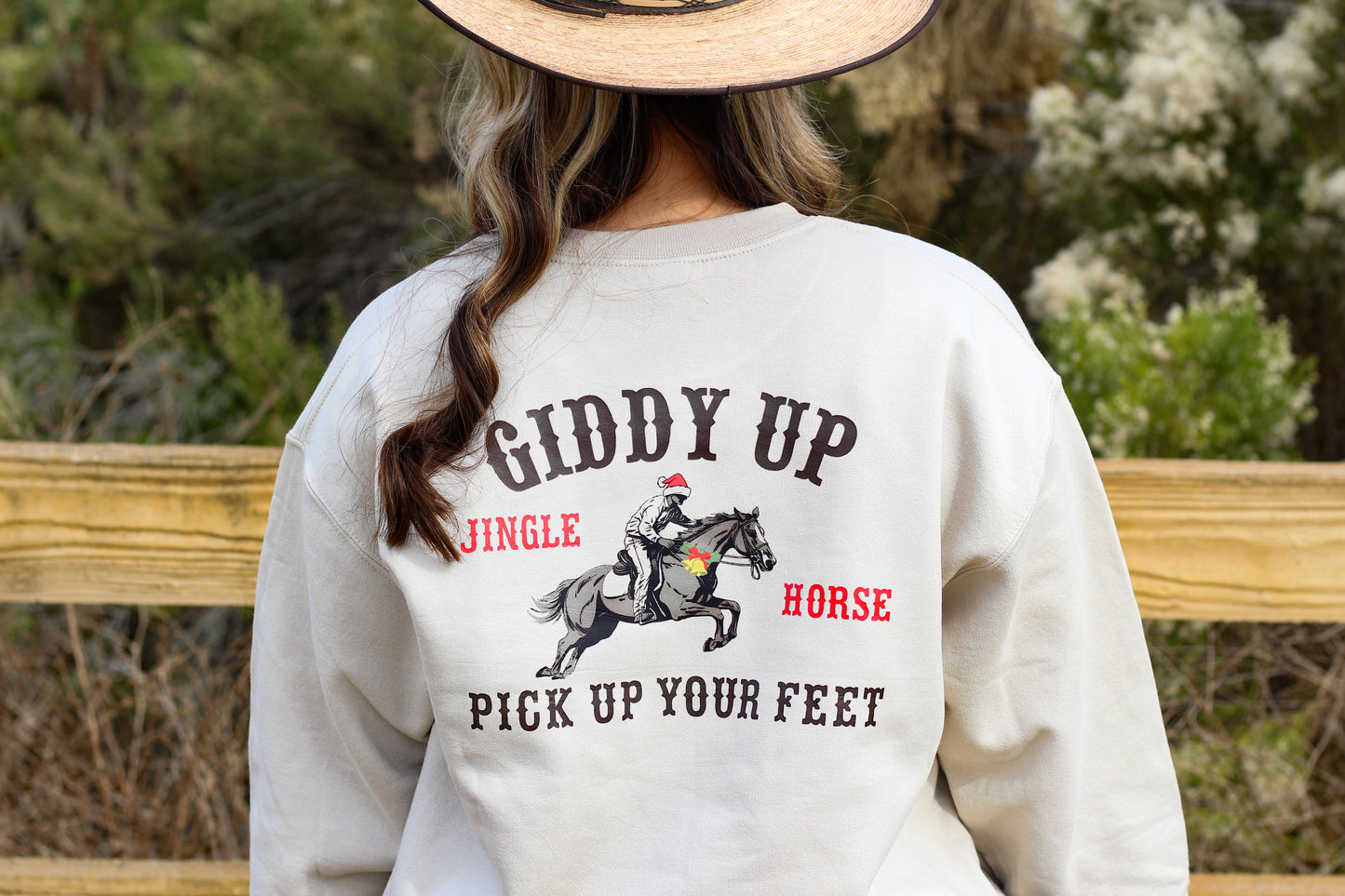 Giddy Up Jingle Horse - Unisex Crewneck Sweatshirt