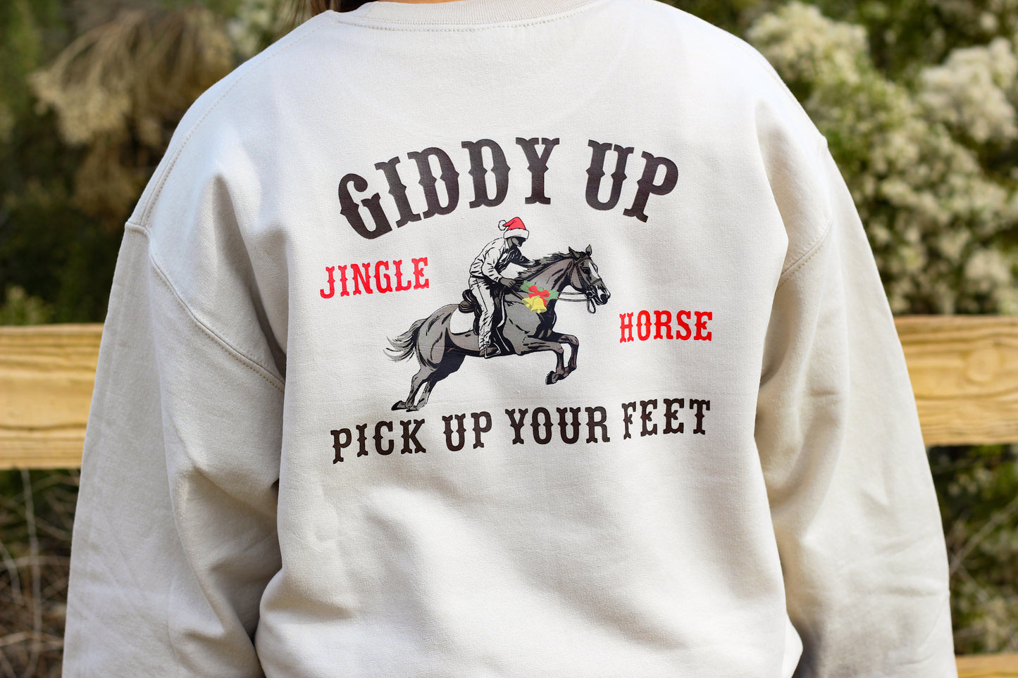 Giddy Up Jingle Horse - Unisex Crewneck Sweatshirt