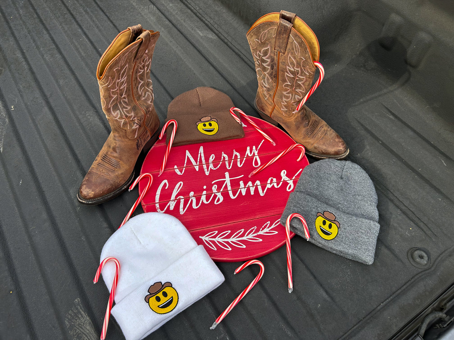 Cowboy Hat Emoji Beanie - Unisex Headwear